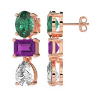 Oval, Emerald & Pear Dangling Earrings