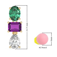 Oval, Emerald & Pear Dangling Earrings