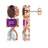 Oval, Emerald & Pear Dangling Earrings