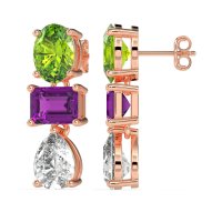 Oval, Emerald & Pear Dangling Earrings