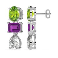 Oval, Emerald & Pear Dangling Earrings