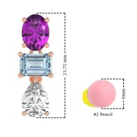 Oval, Emerald & Pear Dangling Earrings