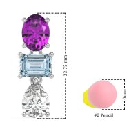 Oval, Emerald & Pear Dangling Earrings