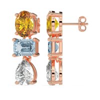 Oval, Emerald & Pear Dangling Earrings