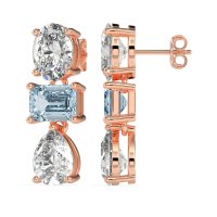 Oval, Emerald & Pear Dangling Earrings