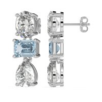 Oval, Emerald & Pear Dangling Earrings