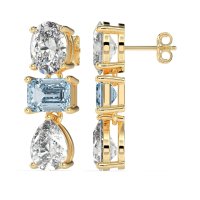 Oval, Emerald & Pear Dangling Earrings