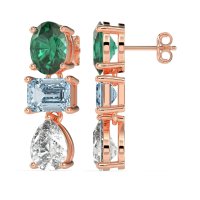 Oval, Emerald & Pear Dangling Earrings