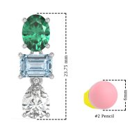 Oval, Emerald & Pear Dangling Earrings