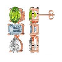 Oval, Emerald & Pear Dangling Earrings