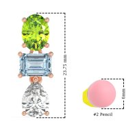 Oval, Emerald & Pear Dangling Earrings