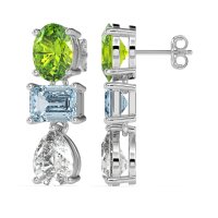 Oval, Emerald & Pear Dangling Earrings