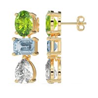 Oval, Emerald & Pear Dangling Earrings