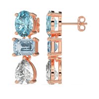 Oval, Emerald & Pear Dangling Earrings