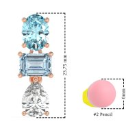 Oval, Emerald & Pear Dangling Earrings