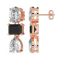 Oval, Emerald & Pear Dangling Earrings