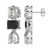 Oval, Emerald & Pear Dangling Earrings