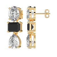 Oval, Emerald & Pear Dangling Earrings