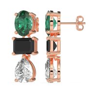 Oval, Emerald & Pear Dangling Earrings