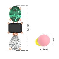 Oval, Emerald & Pear Dangling Earrings