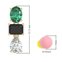 Oval, Emerald & Pear Dangling Earrings