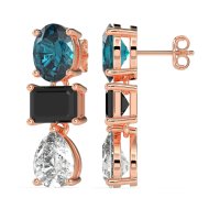 Oval, Emerald & Pear Dangling Earrings