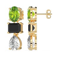 Oval, Emerald & Pear Dangling Earrings