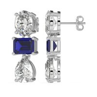 Oval, Emerald & Pear Dangling Earrings