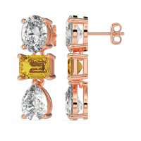 Oval, Emerald & Pear Dangling Earrings