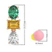 Oval, Emerald & Pear Dangling Earrings