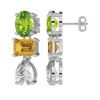Oval, Emerald & Pear Dangling Earrings