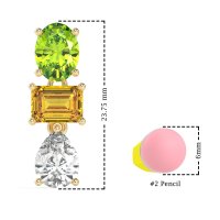 Oval, Emerald & Pear Dangling Earrings