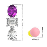 Oval, Emerald & Pear Dangling Earrings