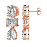 Oval, Emerald & Pear Dangling Earrings