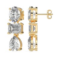 Oval, Emerald & Pear Dangling Earrings