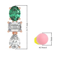 Oval, Emerald & Pear Dangling Earrings