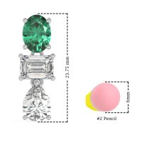 Oval, Emerald & Pear Dangling Earrings