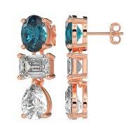 Oval, Emerald & Pear Dangling Earrings