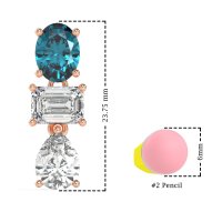 Oval, Emerald & Pear Dangling Earrings