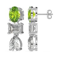 Oval, Emerald & Pear Dangling Earrings