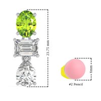 Oval, Emerald & Pear Dangling Earrings