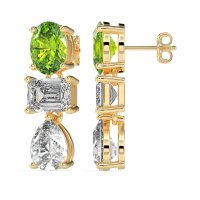 Oval, Emerald & Pear Dangling Earrings