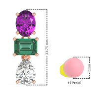 Oval, Emerald & Pear Dangling Earrings