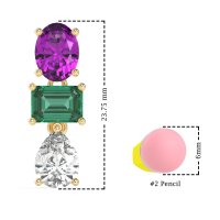 Oval, Emerald & Pear Dangling Earrings