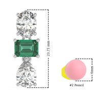 Oval, Emerald & Pear Dangling Earrings