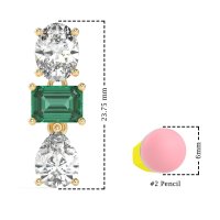 Oval, Emerald & Pear Dangling Earrings