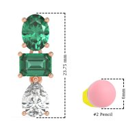 Oval, Emerald & Pear Dangling Earrings