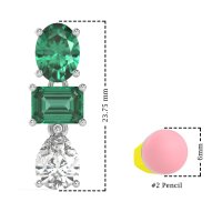 Oval, Emerald & Pear Dangling Earrings