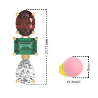 Oval, Emerald & Pear Dangling Earrings