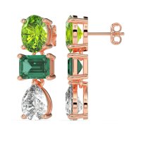 Oval, Emerald & Pear Dangling Earrings